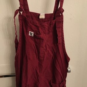 Lucy & Yak Umi Cotton Dungarees in Maroon